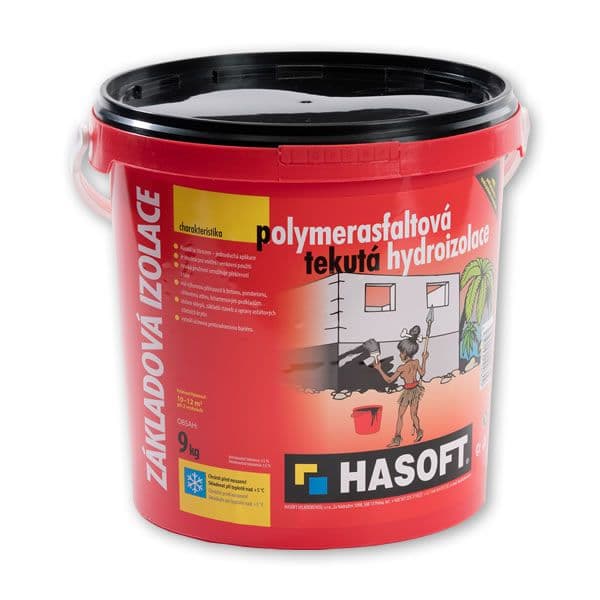 Hasoft ZÁKLADOVÁ IZOLÁCIA Polymerasfaltová tekutá hydroizolácia 9 kg