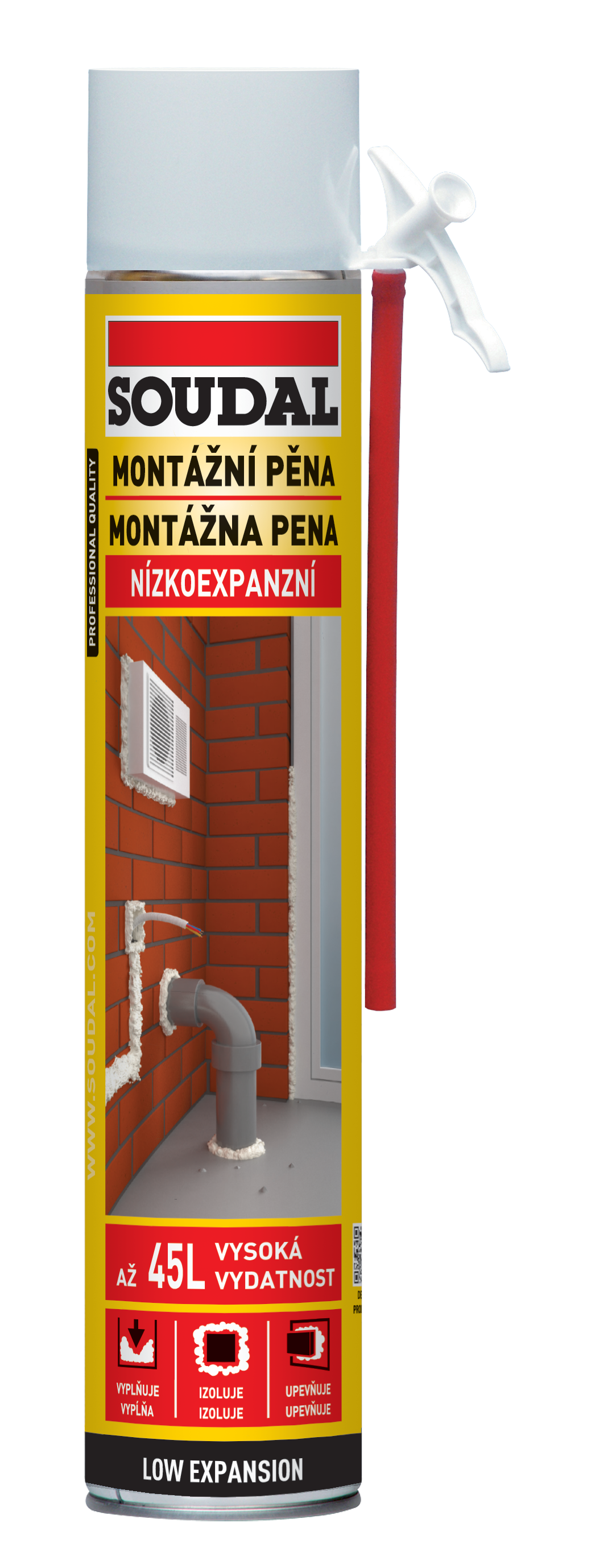 Soudal Montážna pena Nízkoexpanzná trubičková 750 ml