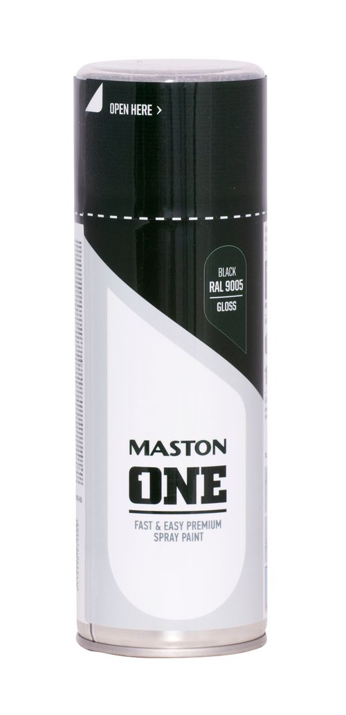 Maston ONE Akrylová farba v spreji Lesklá RAL 9005 Čierna 400 ml