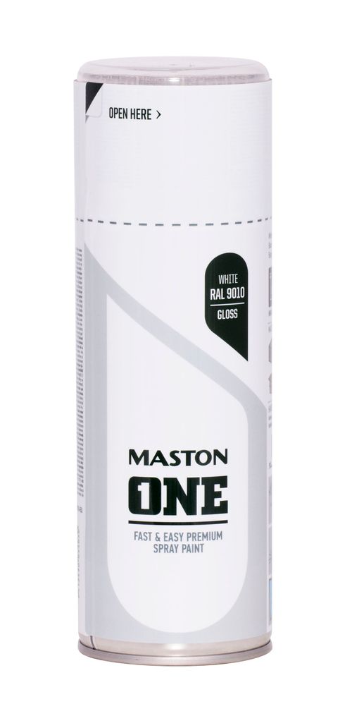 Maston ONE Akrylová farba v spreji Lesklá RAL 9010 Biela 400 ml