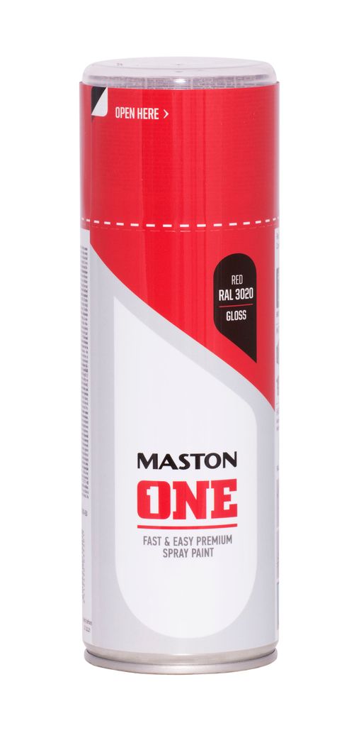 Maston ONE Akrylová farba v spreji Lesklá RAL 3020 Červená 400 ml