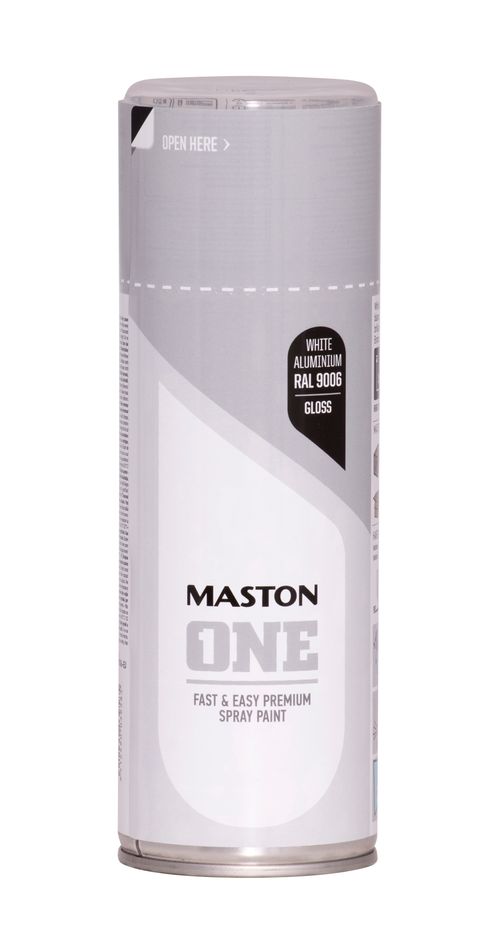 Maston ONE Akrylová farba v spreji Lesklá RAL 9006 Hliníkovobiela 400 ml