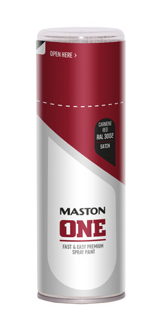 Maston ONE Akrylová farba v spreji Saténová RAL 3002 Karmínovočervená 400 ml