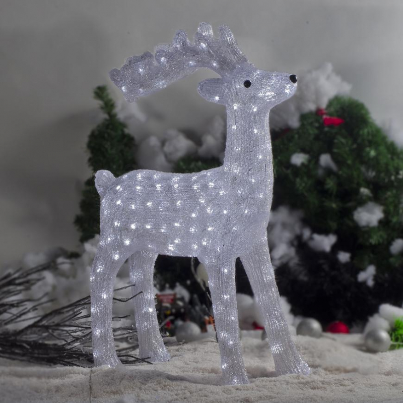 Dekorácia MagicHome Vianoce, Jeleň, 160 LED studená biela, exteriér 52x24x74 cm