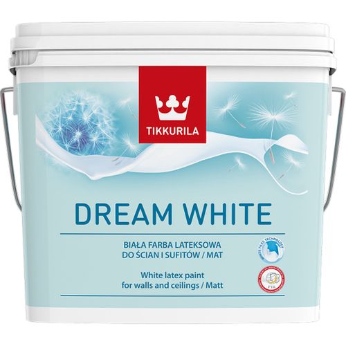 Tikkurila DREAM WHITE Umývateľná biela farba na steny a stropy 10l 