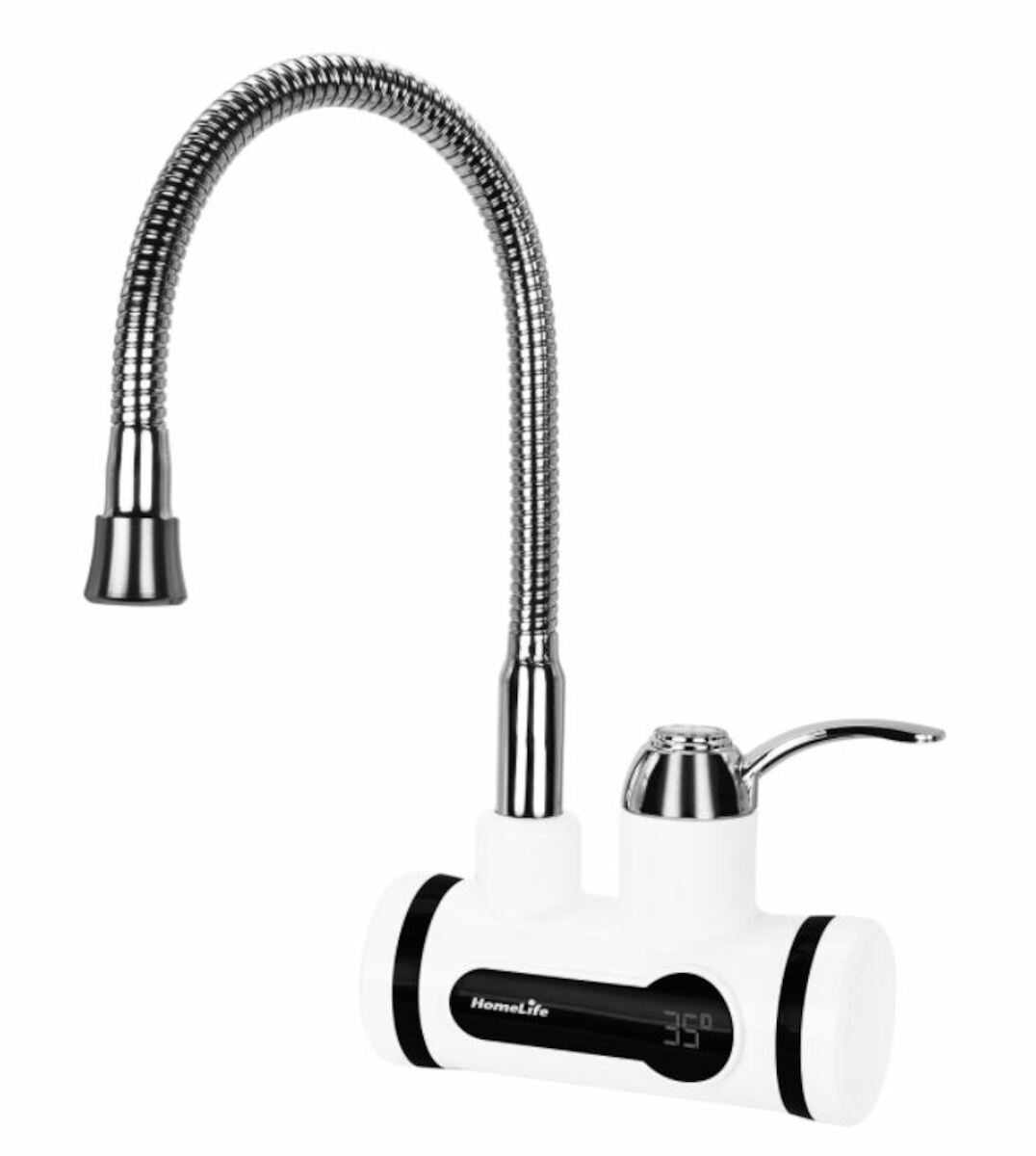 Drezová batéria Homelife Digiterm s elektrickým ohrevom vody biela/chróm