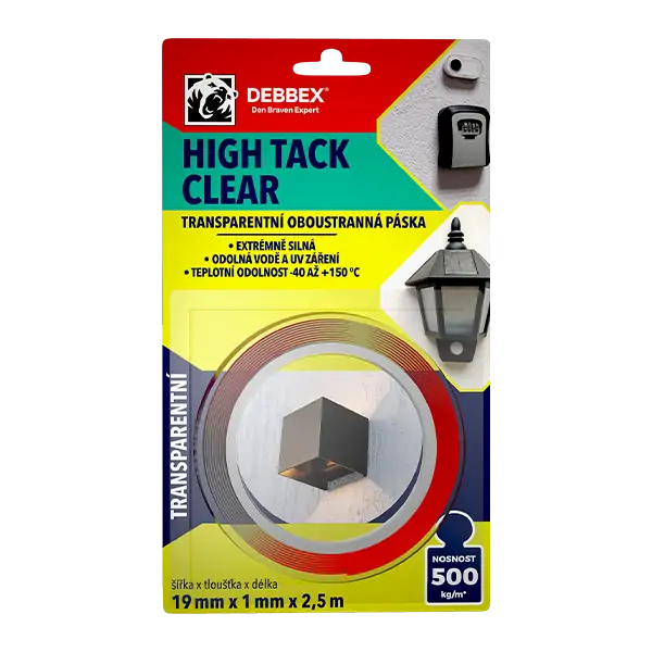 Den Braven Obojstranná páska HIGH TACK CLEAR 19 mm x 1 mm x 2,5 m 