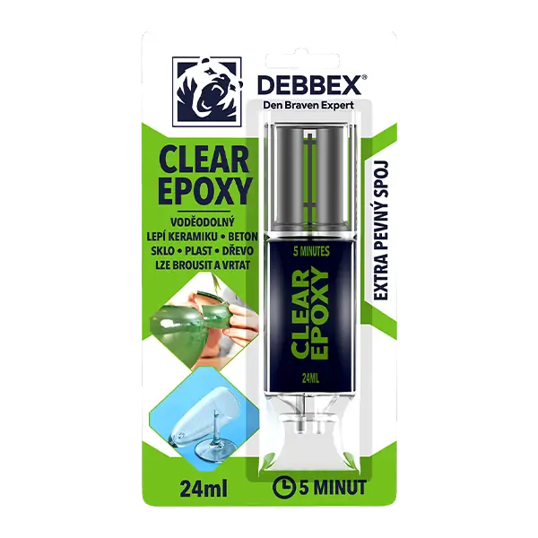 Debbex Epoxy clear  rýchlotuhnúce epoxidové lepidlo 24 ml