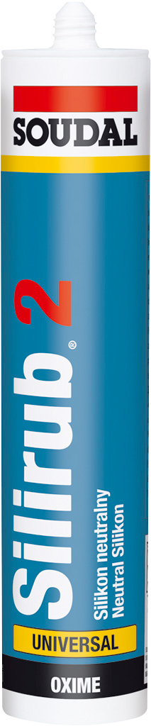 Soudal Silirub 2 neutrálny silikónový oximový tmel 600 ml saláma - transparentný
