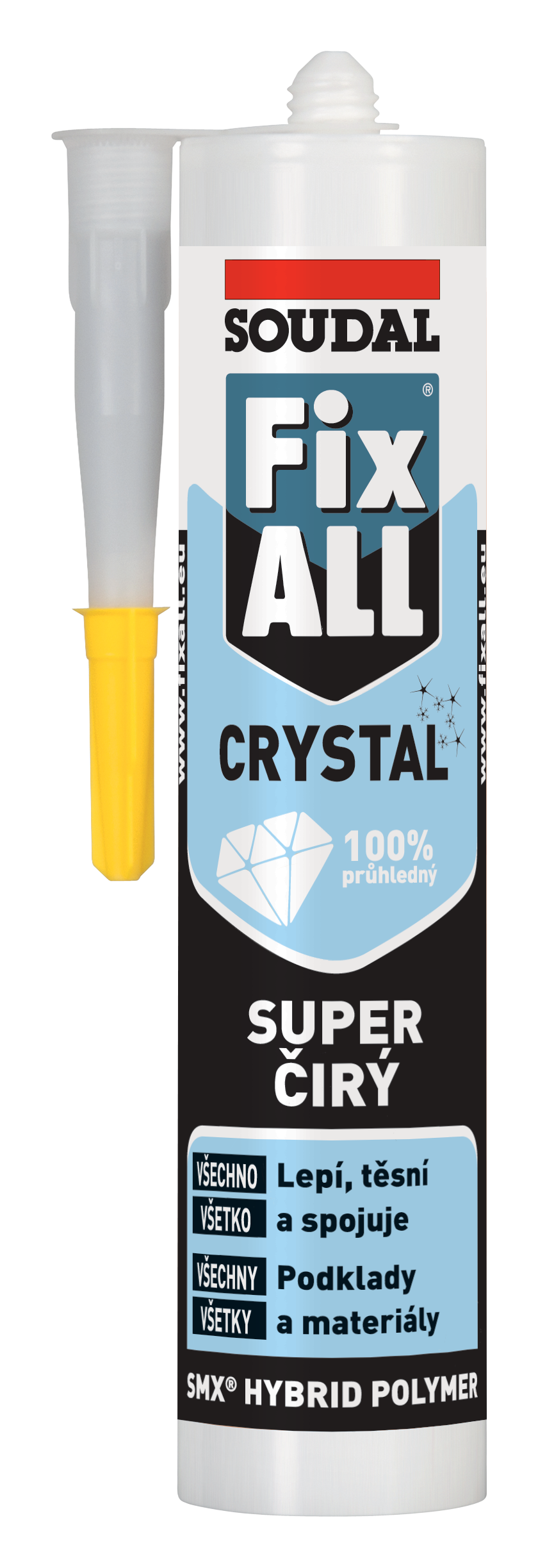 Soudal Fix ALL CRYSTAL Pružný lepiaci a tesniaci tmel 290 ml transparent