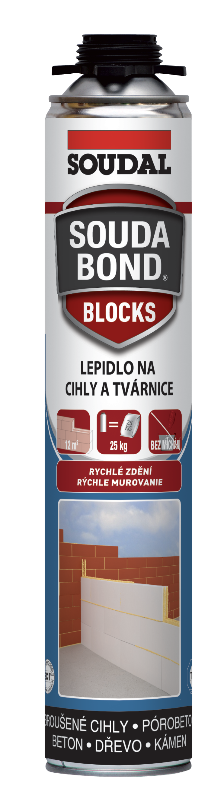 Soudal Soudabond BLOCKS murovacia PU pena pištoľová 750 ml