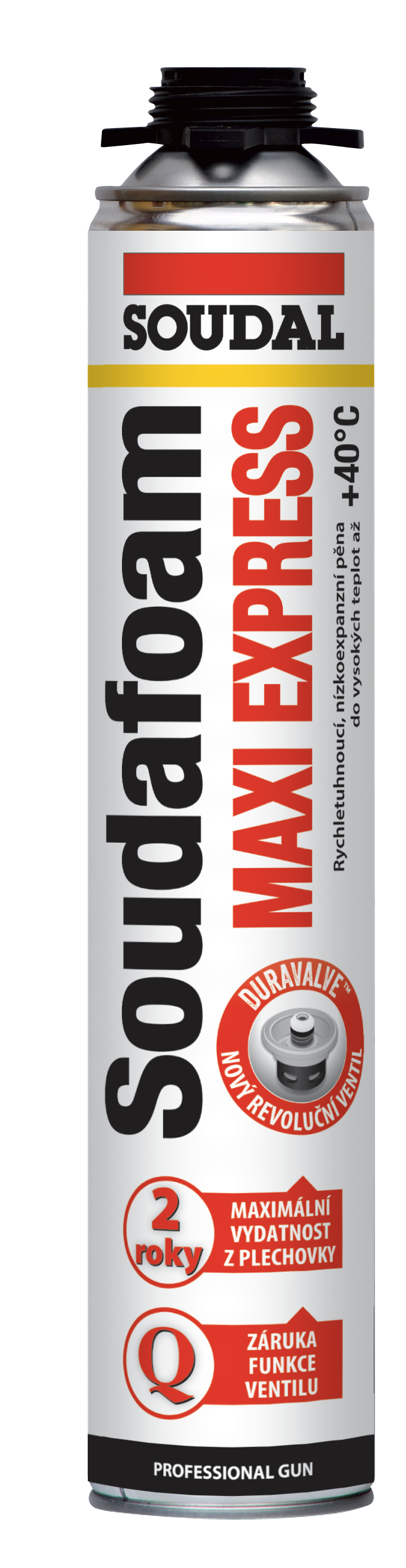 Soudal Soudafoam Gun MAXI Express rýchlotuhnúca PU pena pištoľová 825 ml