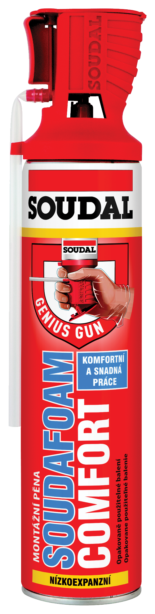 Soudal Soudafoam Comfort GENIUS GUN nízkoexpanzná pena trubičková 600 ml