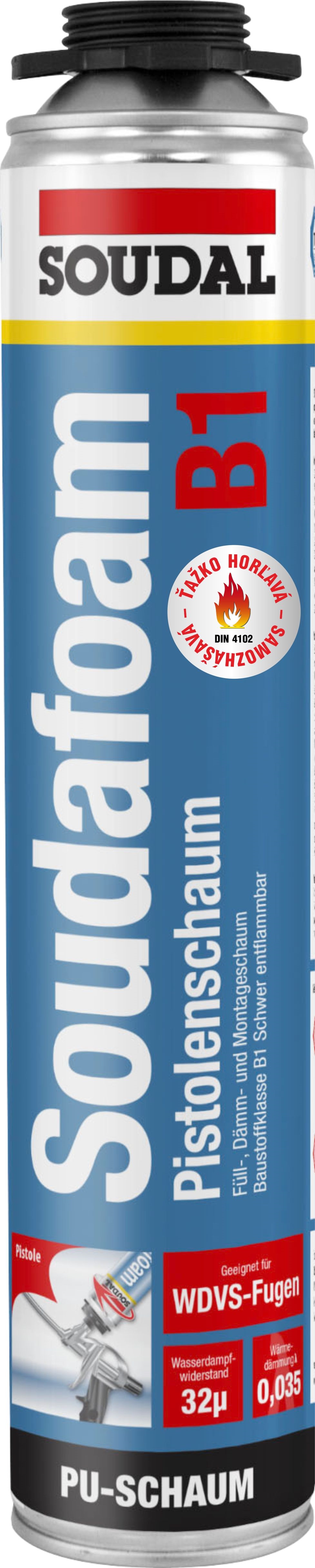 Soudal Soudafoam GUN B1 Protipožiarna PU pena pištoľová 750 ml