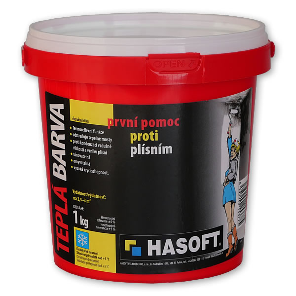 Hasoft TEPLÁ FARBA Náter proti plesniam 1 kg