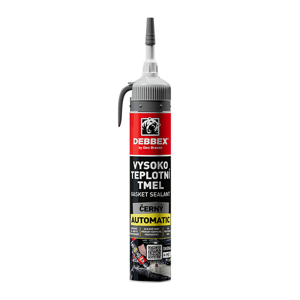 Den Braven Debbex Vysokoteplotný tmel Gasket Sealant čierny AUTOMATIC 200 ml