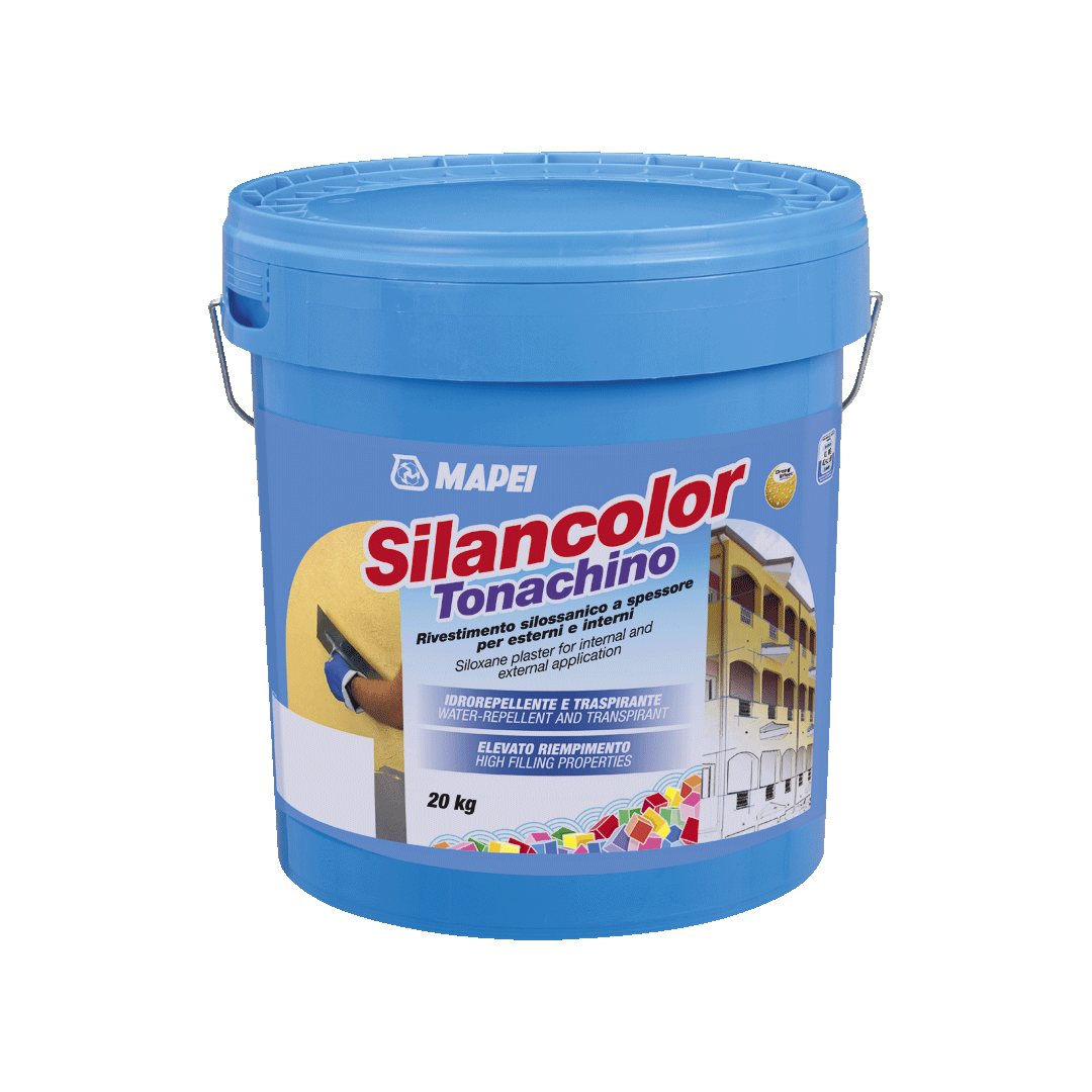 Mapei Silancolor Tonachino 0,7 mm – siloxanová dekoratívna omietka na fasády Biela 25 kg