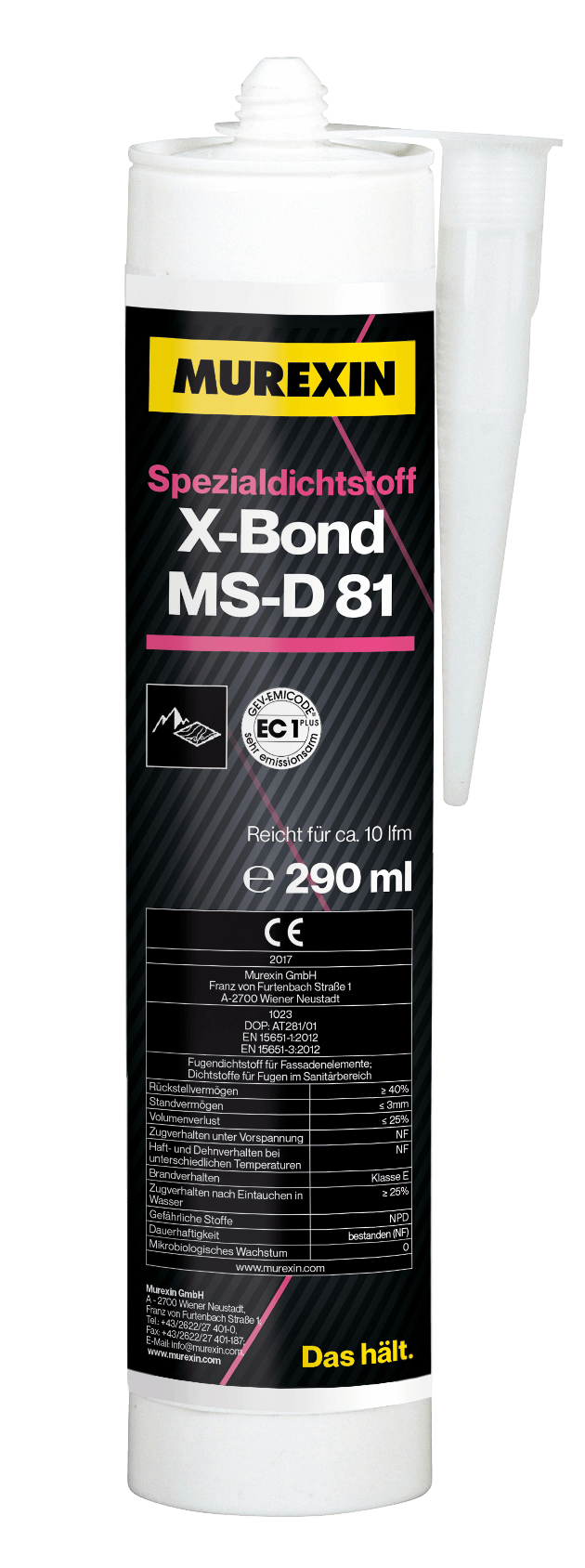 Murexin Škárovací tmel X-Bond MS-D 81 290 ml - Biela - weiß 