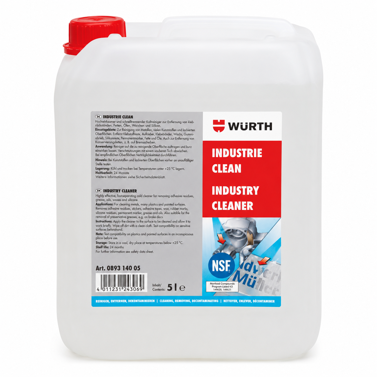 Würth Priemyselný čistič CLEAN Industry Clean 5 l