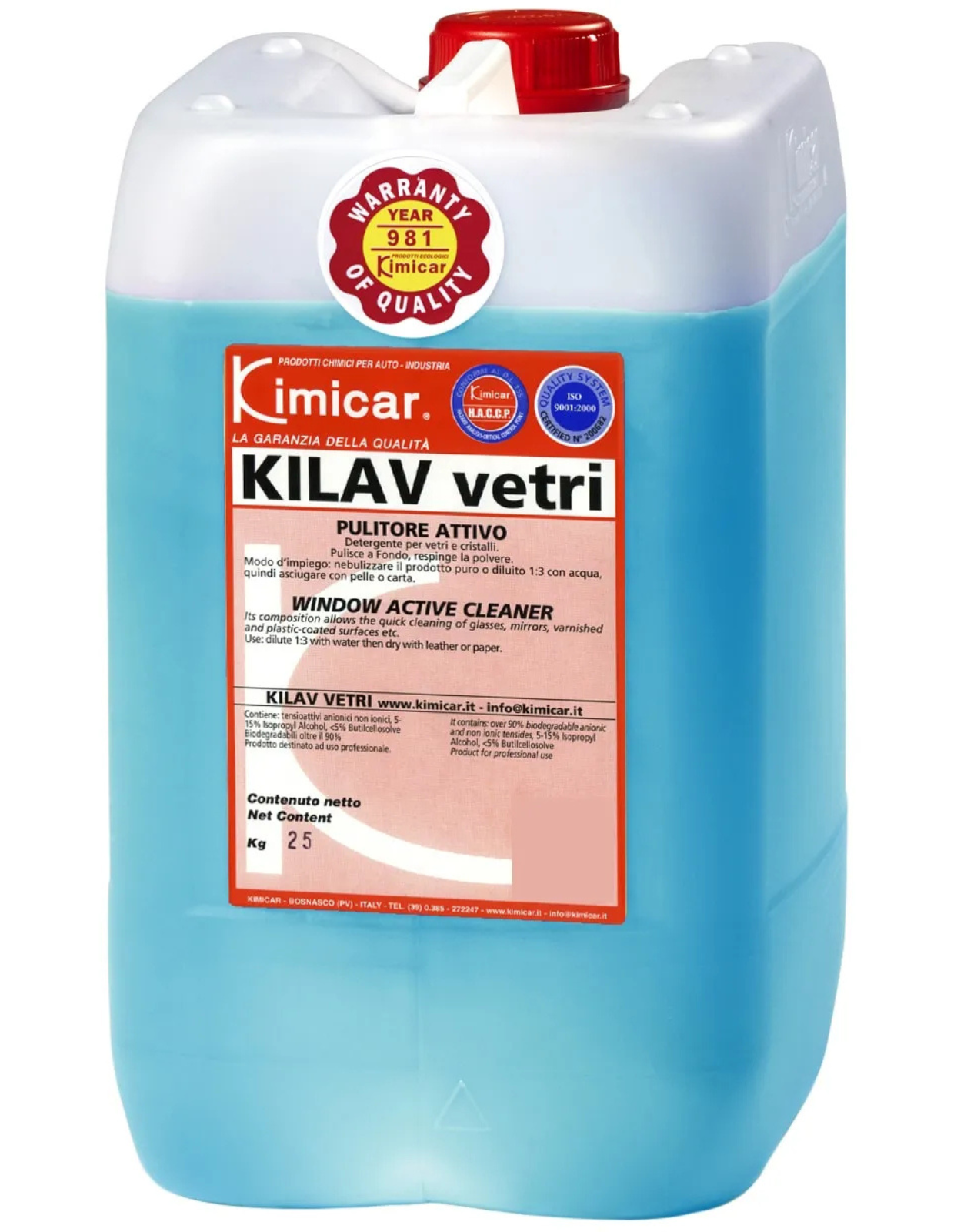 Kimicar KILAV VETRI prípravok na čistenie skiel a okien 12 kg